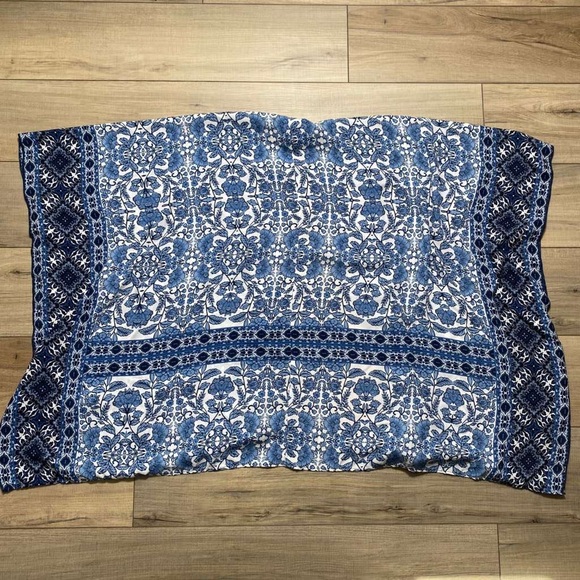 Karen Kane Womens Open Front Floral Kimono One Size Blue White Made In USA - Picture 10 of 10